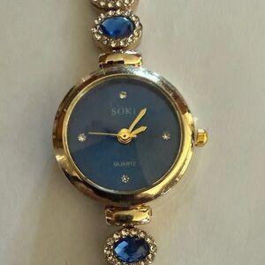 #22 Soki Blue and Gold Women's Watch